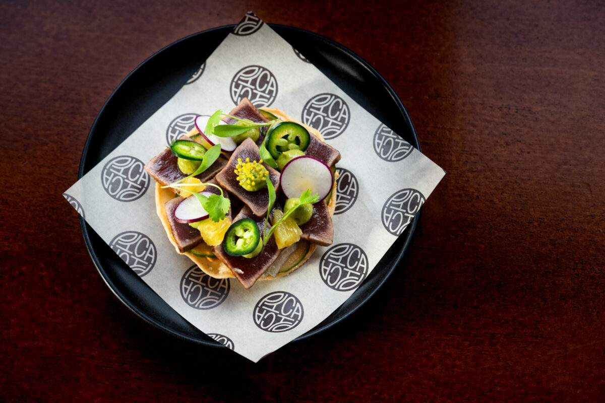 Tuna Steak Taco by PICA. Photography: Elaine Hill, Belfast, Northern Ireland. - PICA tacos, Belmont Road - food photography 